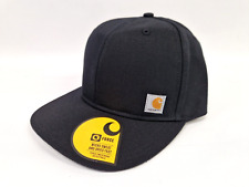 Carhartt Black Firm Duck Flat Snapback Baseball Cap