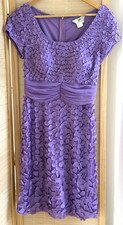 New embellished  party dress in mauve lined cap sleeves concelaed zip size 2