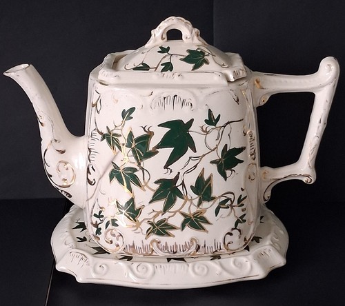 Antique victorian teapot with - victorian,