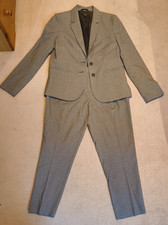 Ladies Size 10/12 Grey & Cream Check Suit Next Tailoring