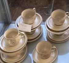 Denby Coloroll Tea Set - Stoneware Beige Floral Tableware