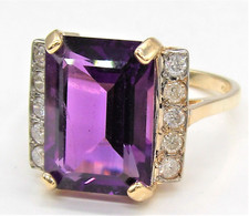 18CT GOLD AMETHYST DIAMOND