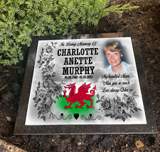 Headstone grave marker, for home or cemetery, Personalised wales welsh design.