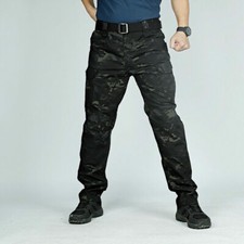 Mens Tactical Trousers Waterproof Hiking Outdoor Fishing Walking Combat