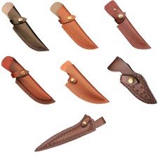 Portable Retro Cowhide Leather Straight Knife Sheath Pouch Cover For Fixed Blade