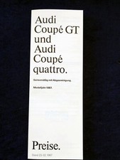 Audi Coupe GT Quattro price