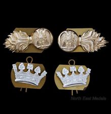 Set of Royal Irish Fusiliers Staybrite Anodised Aluminium Collar Badges