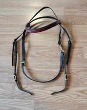 Endurance Biothane Bridle 1/2 Inch Lighweight Adjustable Headstall RED Browband