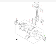 GENUINE SUZUKI CRANK SHAFT MAIN BEARING,  SIZE YELLOW GSXR1000 05 - 08 / 12 - 16
