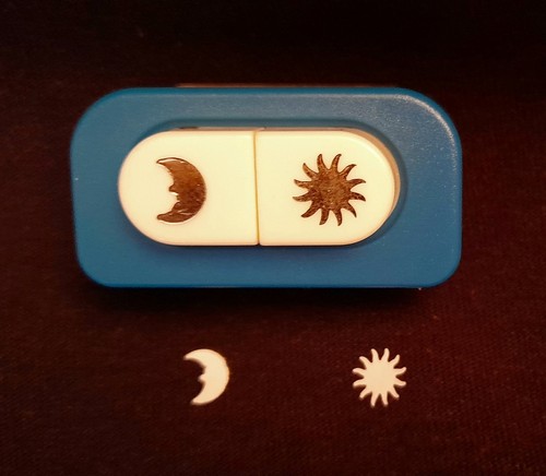Moon sun paper punch - moon, &