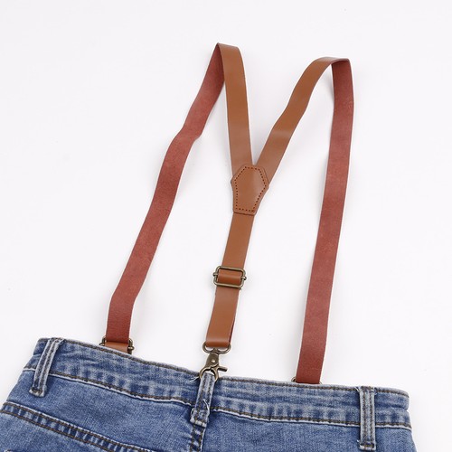 Retro leather suspenders - retro, hooks