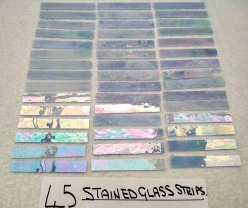 Stained glass strips x 45 - glass,