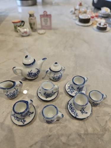 Vintage miniature blue and - blue,