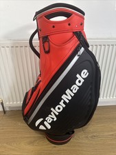 TaylorMade 9" Tour Golf Staff Bag, Black/Orange, 6-Way,rainhood, decent, 4.7kg