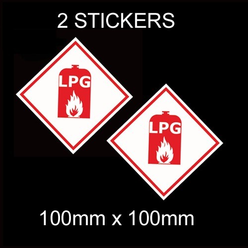 Lpg warning self adhesive - 2x,