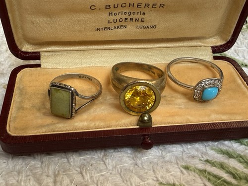 Job lot vintage silver rings - lot,