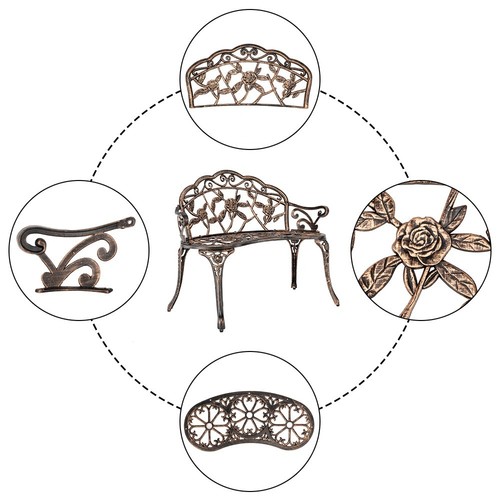 Garden rose bench cast - garden,