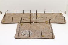 Set of 3 desert mine fields, with signs & shell hole. wargames terrain/scenery