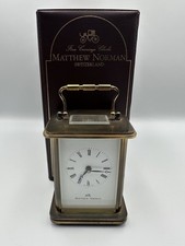 Boxed Matthew Norman Carriage Clock. Full Working Order. Original Certificate