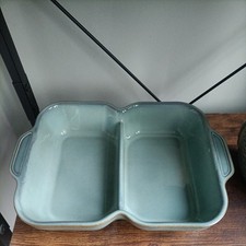 Denby Regency Green Divided Vegetable Serving Dish 32x22cm - Very Good