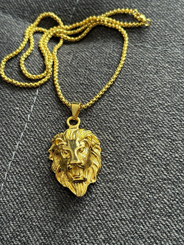 Gold tone lion head charm - tone,