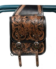 Leather Saddle Bags Handmade Western Horse Tack Brown/Black Vintage NEW
