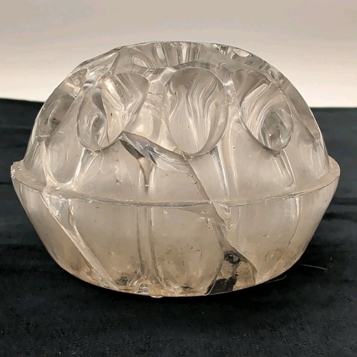 Vintage clear glass - clear, flower