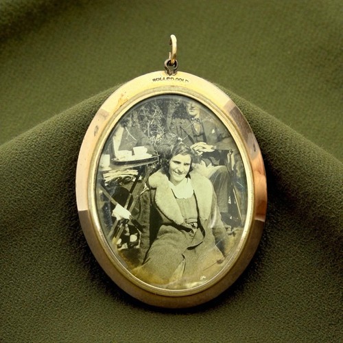 Antique large oval open locket - antique,