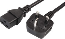 PEL01180 UK Plug to IEC C19 Power Lead, 16A, 5 M, Black