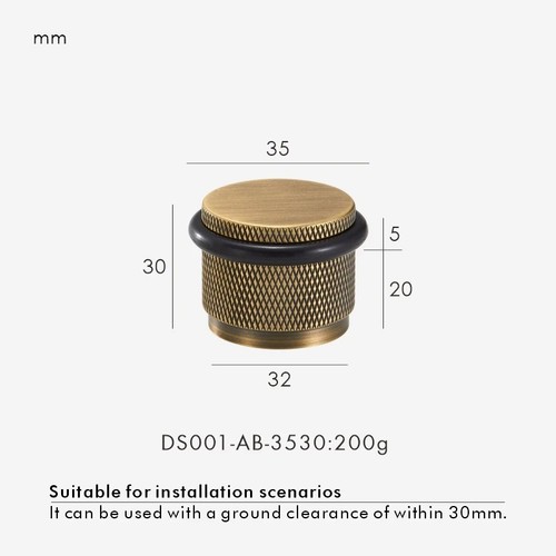 Brass knurled door - “brass,
