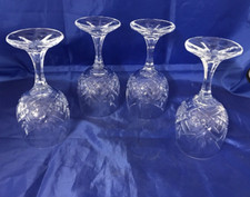 Set of Four Webb Corbett Crystal Wine Glasses Goblets 15cm High - FREE POSTAGE