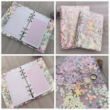 A5/A6 Sequins Notebook Cover Loose Leaf Ring Binder File Folder Shake Card 1PC