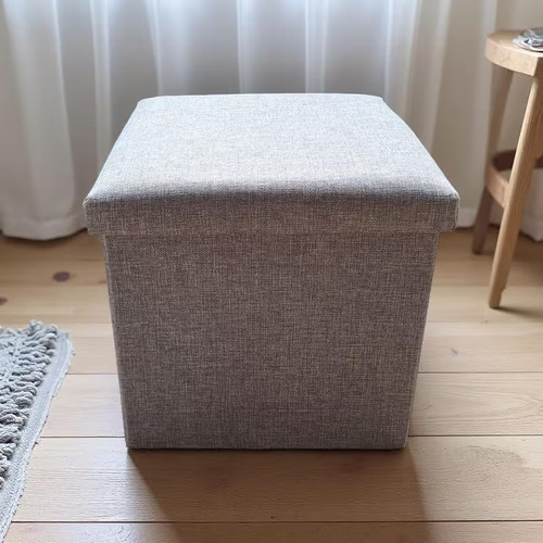 Grey foldable storage ottoman - foldable,