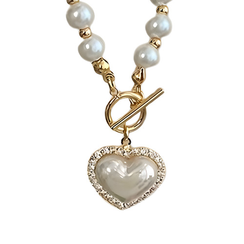 Pearl heart pendant - pendant, necklace