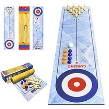 3 in 1 Tabletop Curling Game, Table Top Shuffleboards Curling Bowling,Tabletop
