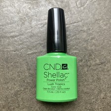 Genuine Ex-salon CND Shellac Gel UV LED Nail Polish Lush Tropics Green, 2/3 Full
