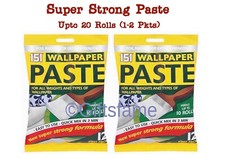 1-2 PK 10-20 ROLLS WALLPAPER WALL PAPER PASTE STRONG STICK ADHESIVE PURPOSE GLUE