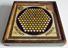 Kellers Diamant Mosaic Antique c1890 Clay Marbles Game