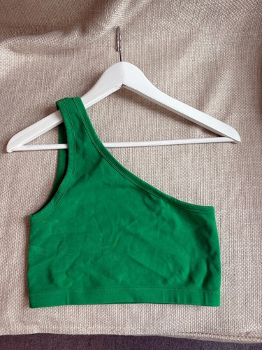 Zara green one shoulder top - zara,