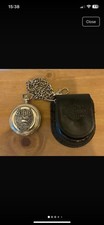 Harley Davidson Franklin Mint Pocket Watch with Leather Pouch/storage Pocket. 