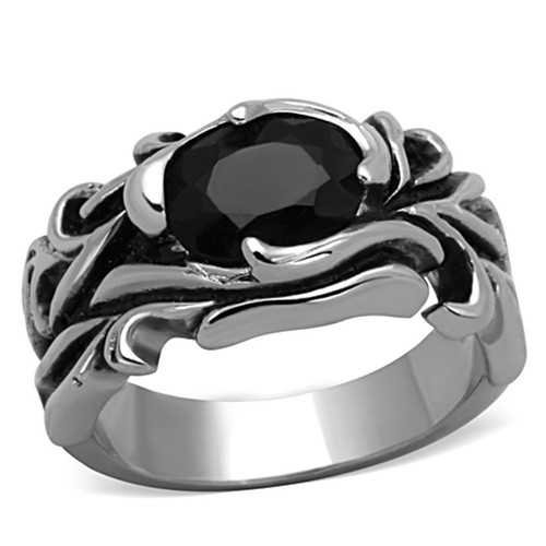 Mens black stone ring pinky - mens,