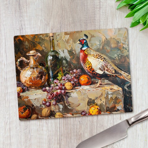 Pheasant painting glass - painting,