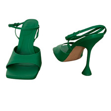 ZARA Green High Heel Sandals Women's UK 5 EU 38 Square Toe Ankle Straps 3314/910