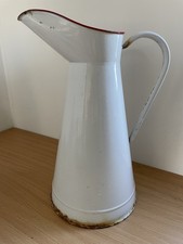 Vintage French White Enamel Jug
