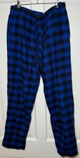 Marks & Spencer Mens Blue Black Checked Cotton Pyjama Bottoms M&S Pants Medium M