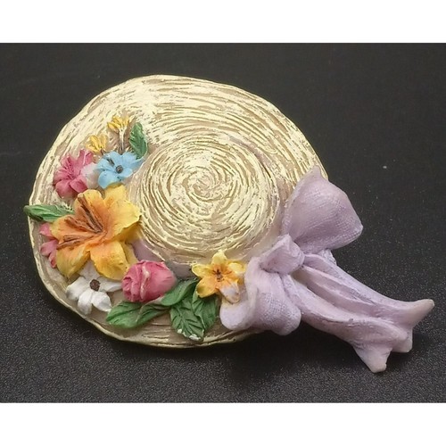 Vintage resin hat flowers - resin,