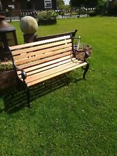 Vintage Lion head cast iron traditional bench with new hardwood slats.