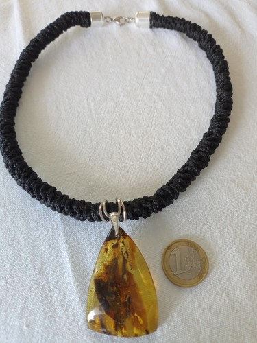 Large amber pendant - pendant, necklace