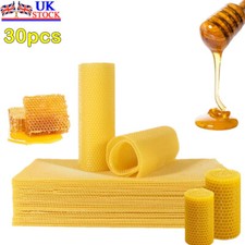 30 x Yellow Honeycomb Foundation Bee Hive Wax Frames Beekeeping Part Sheet Set