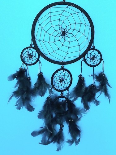 Large black dream catcher - black, boys